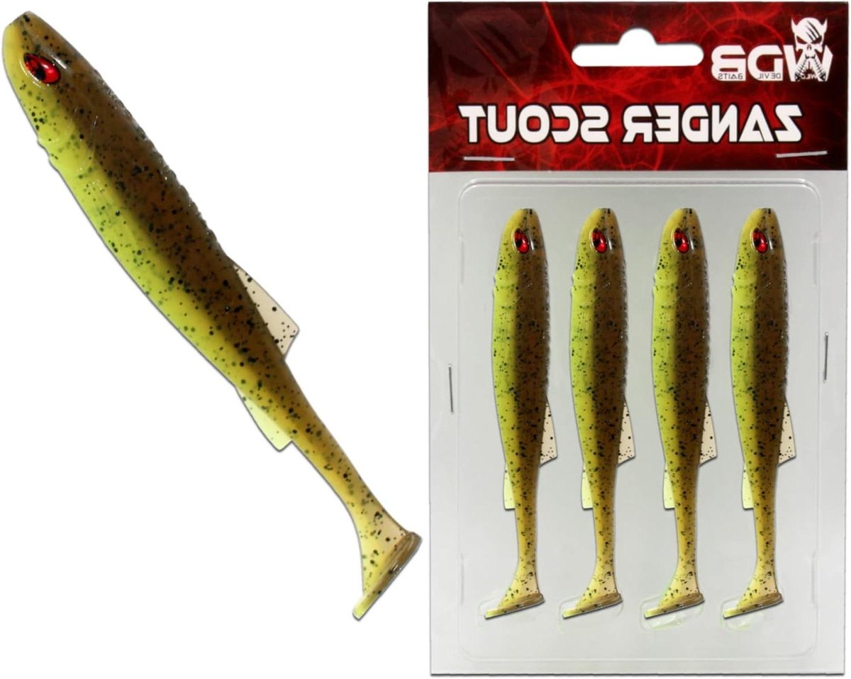 Rubberen Vis Shad - Softlure Snoekbaars - Roofvissen Vangen - Hoogfrequente Staartloop - 125 cm 4 stuks