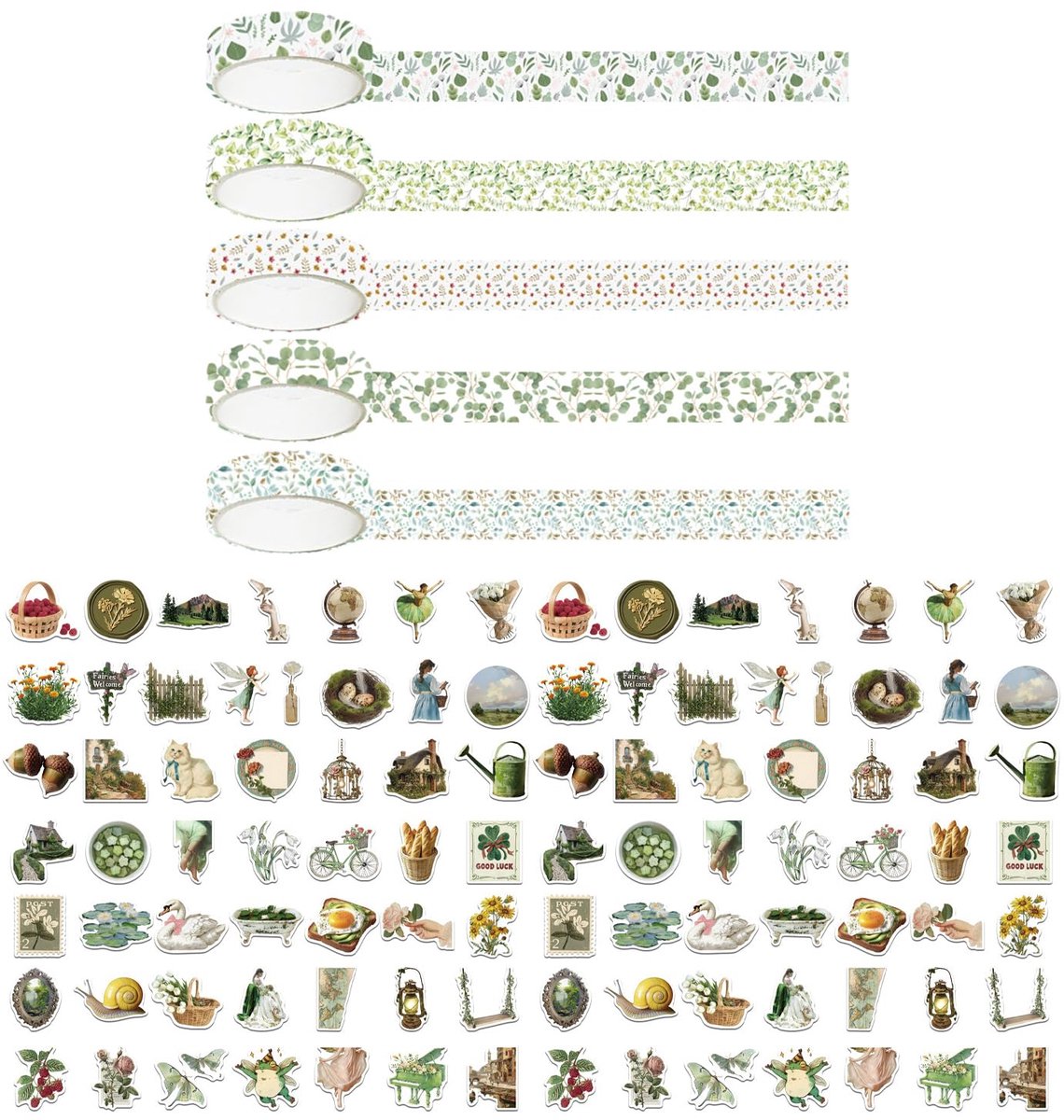 Washi Tape, Waterdichte Hand Decoratie Materialen, Literaire Dagboek Collages, Mengen Met Meerdere Patronen.