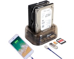 Let op type!! 2 5/3 5 inch 16TB USB 3.0 Dual SATA HDD behuizing met HUB & OTB functie