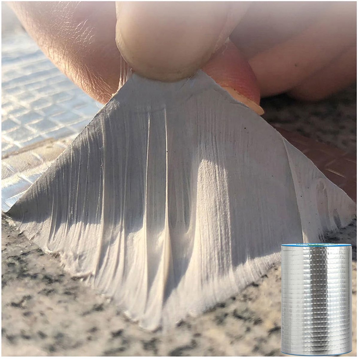 Waterdichte tape, aluminiumfolie butyl afdichtingstape voor lekkage, butylrubber tape voor reparatie voor boot, pijp afdichting, dakkreuk, RV, luifel, raamafdichting - 30,5 cm B x 4,88 m L