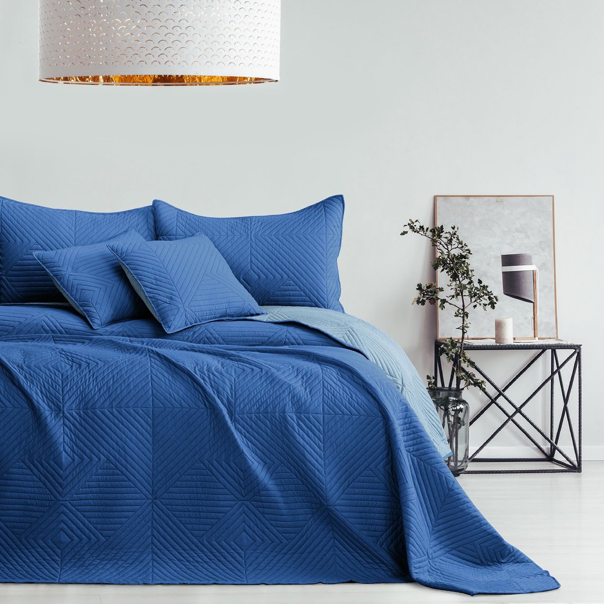 Sprei blauw hemelsblauw 200 x 220 cm Bedsprei dubbelzijdig Ultrasoon stiksel Polyester Softa