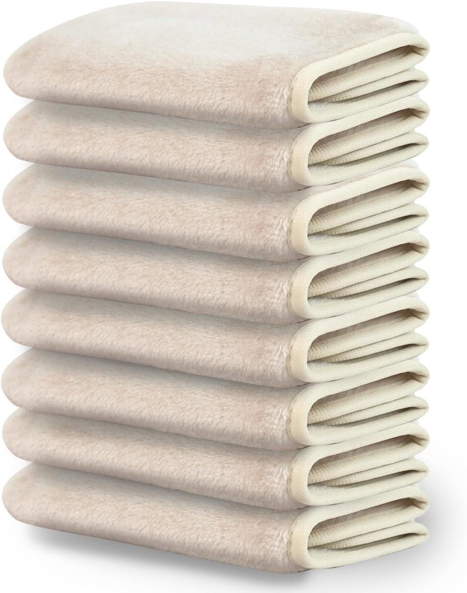 Make-up remover doeken - Gezichtsdoekjes Herbruikbaar - Make-up Verwijderen - Zacht Microvezel - 8 Verpakkingen - Beige