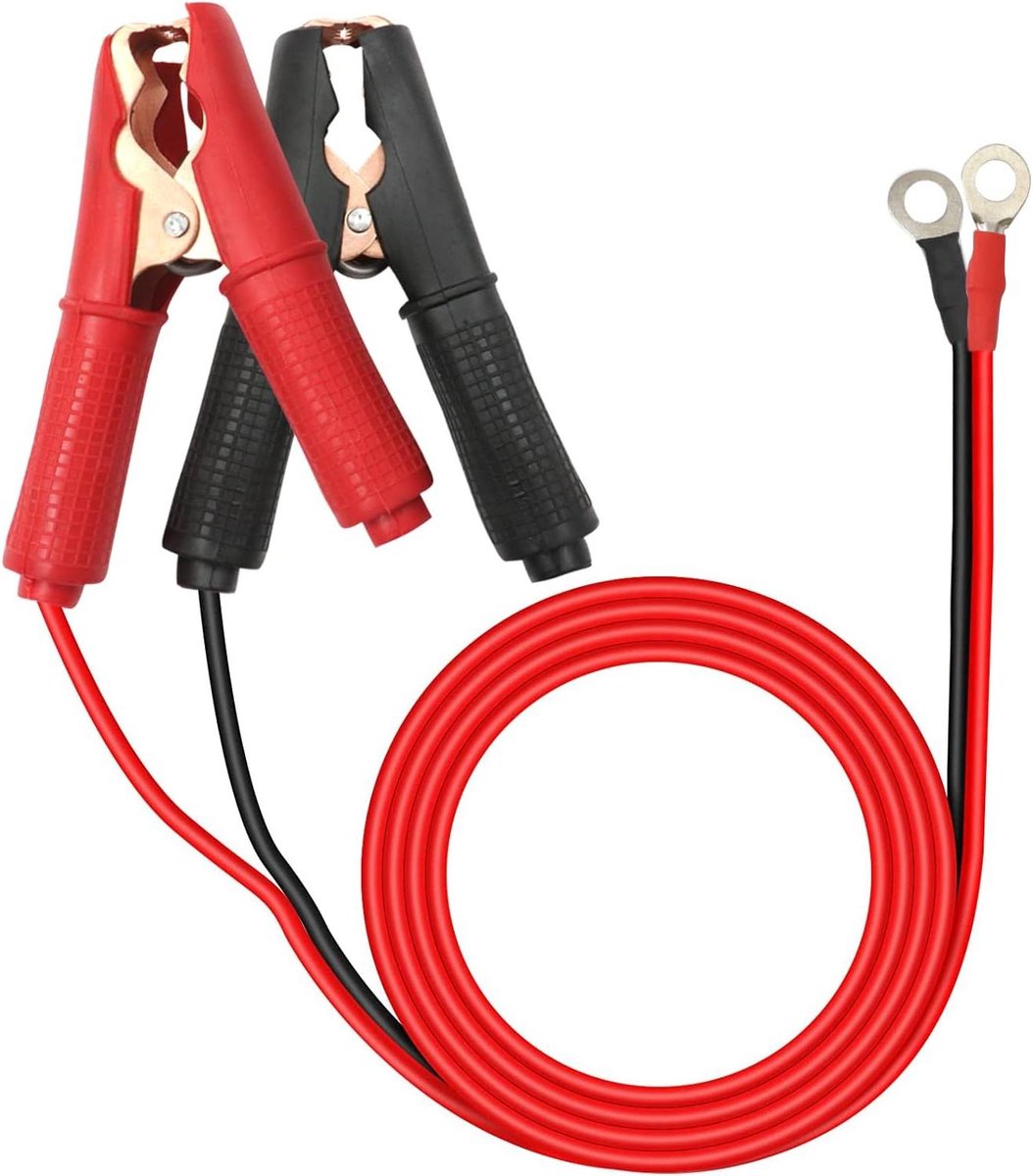 Krokodillenklemmen - Accuklemmen - Accu Aansluiten - Zuiver Koper - 30A 1m - Zwart Rood