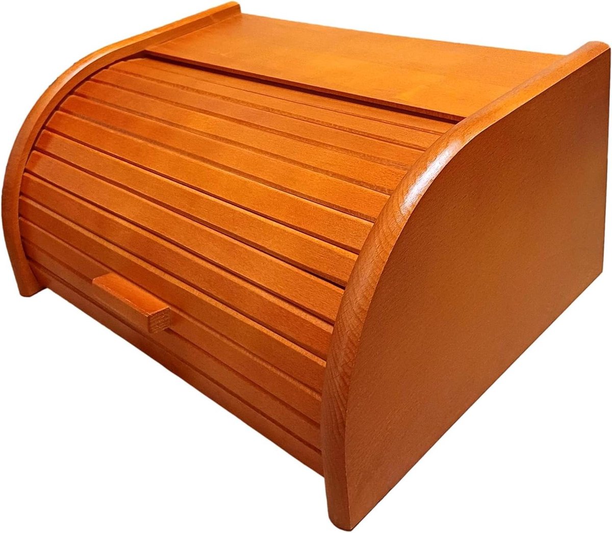 Houten Broodtrommel - Brooddoos Hout - Brood Vers Houden - Met Roldeur - 31 x 26 x 16 cm - Houtkleur