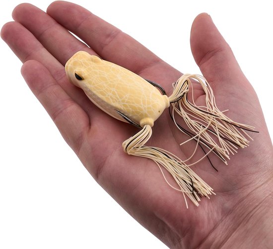 Hollow Body Kikker - Oppervlakte Kunstaas - Vissen Aantrekken - Betrouwbare Peddelstaart - 2.4 inch - Beenderen — afbeelding 3