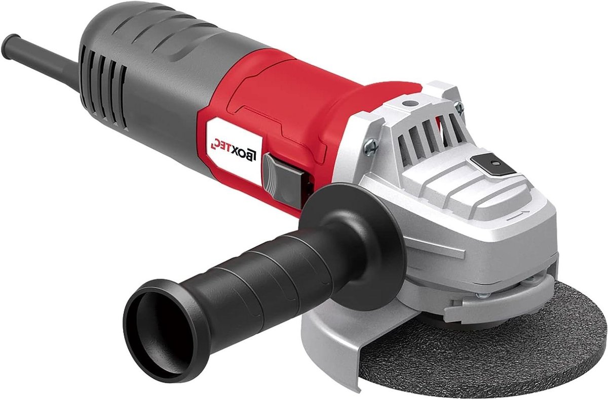 Haakse Slijper - Slijpmachine Elektrisch - Materiaal Bewerken - Variabele Snelheid - 125 mm - Rood Zwart Zilver