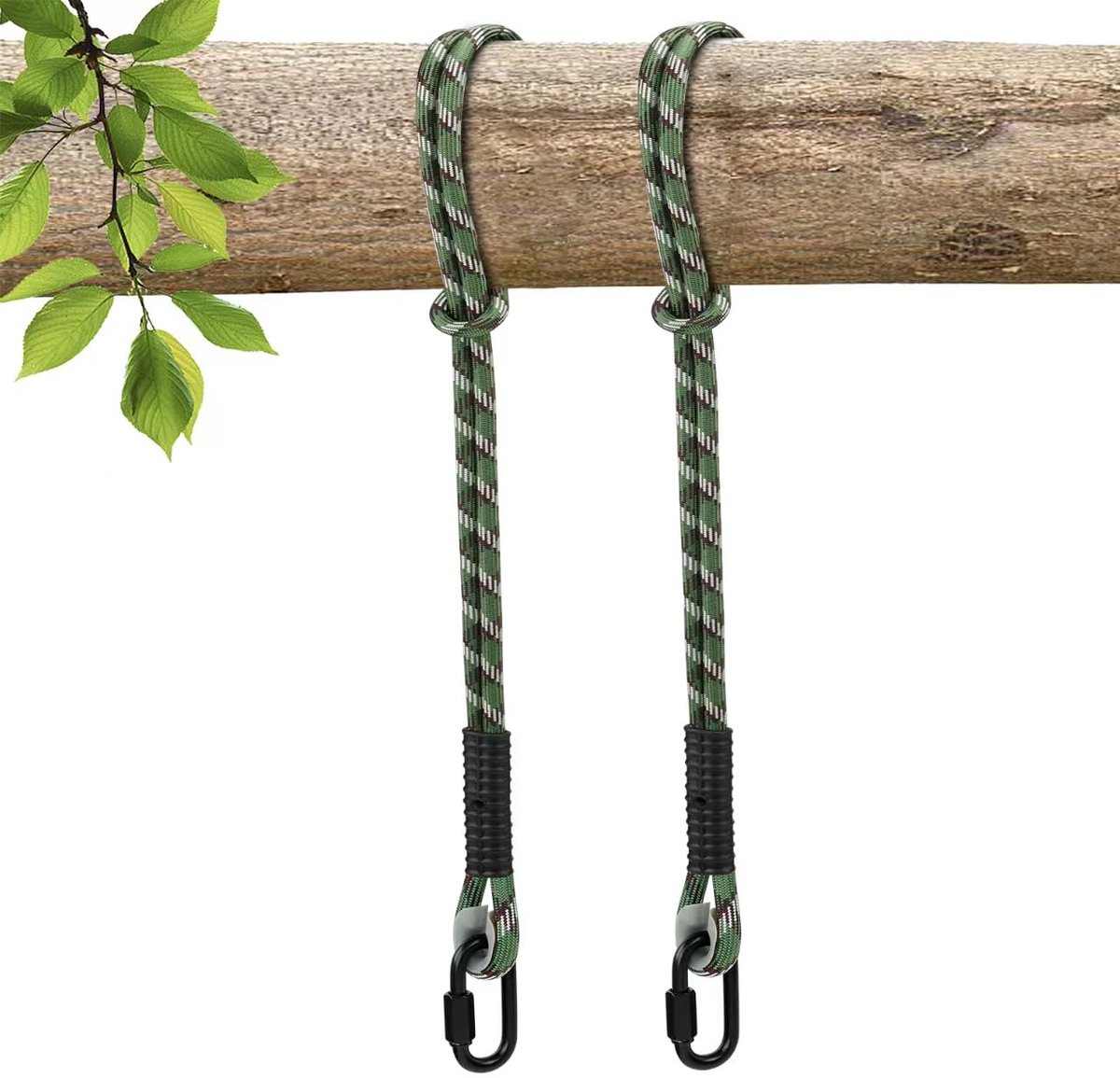 Hangmat, hangmat, ophanging met karabijnhaak, voor binnen en buiten, boomschommel, yoga, zandzak, 165,1 cm, draagvermogen 450 kg