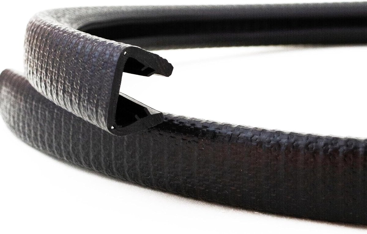 Randbescherming, 3 m, 9-12 mm, zwart, houdt zonder lijm, perfect voor platen en autodeuren, beschermt en verwijdert randen, top-industriële kwaliteit, Made in Germany