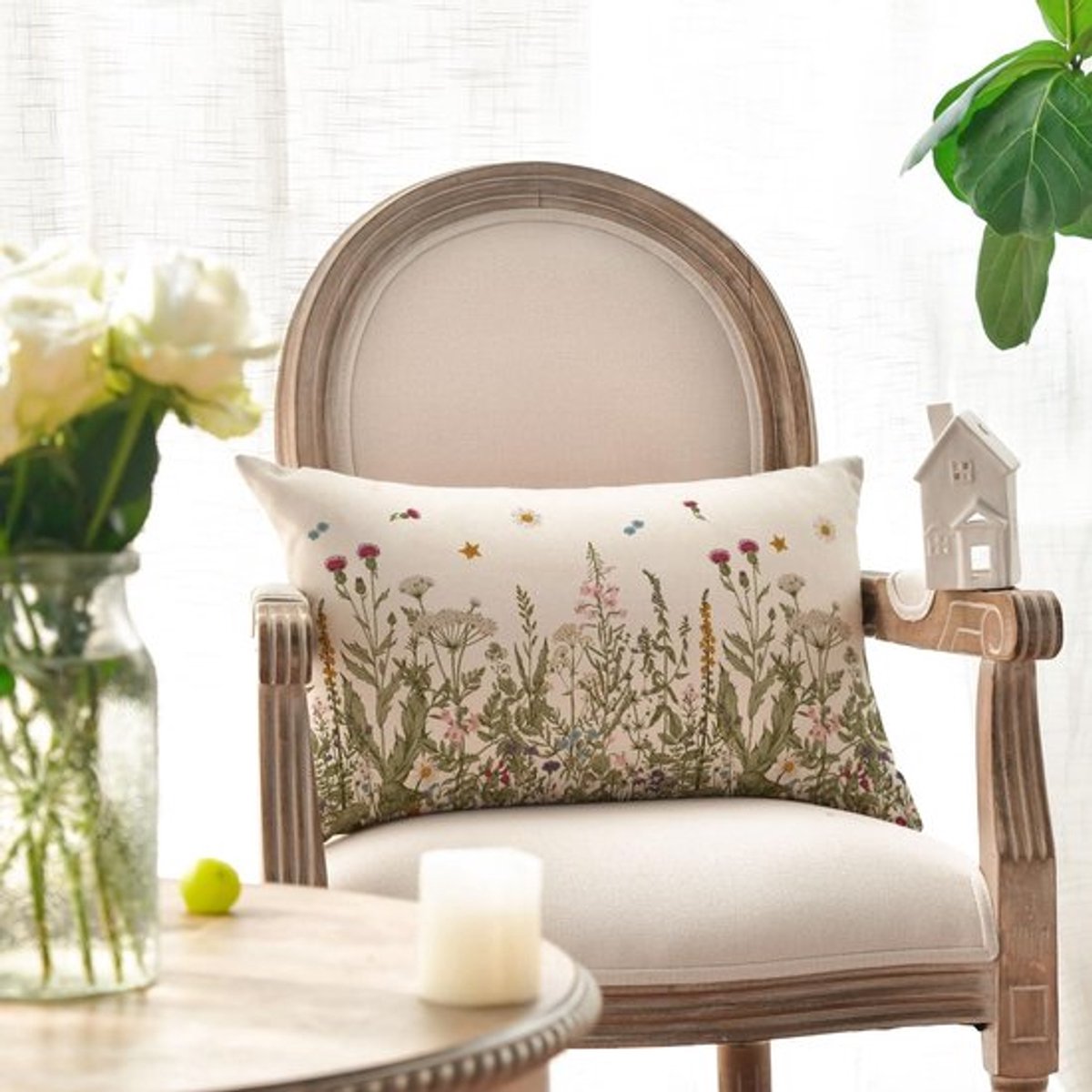 Dailygoody - Kussensloop - Wilde Bloemen - Ultrazacht en Modern