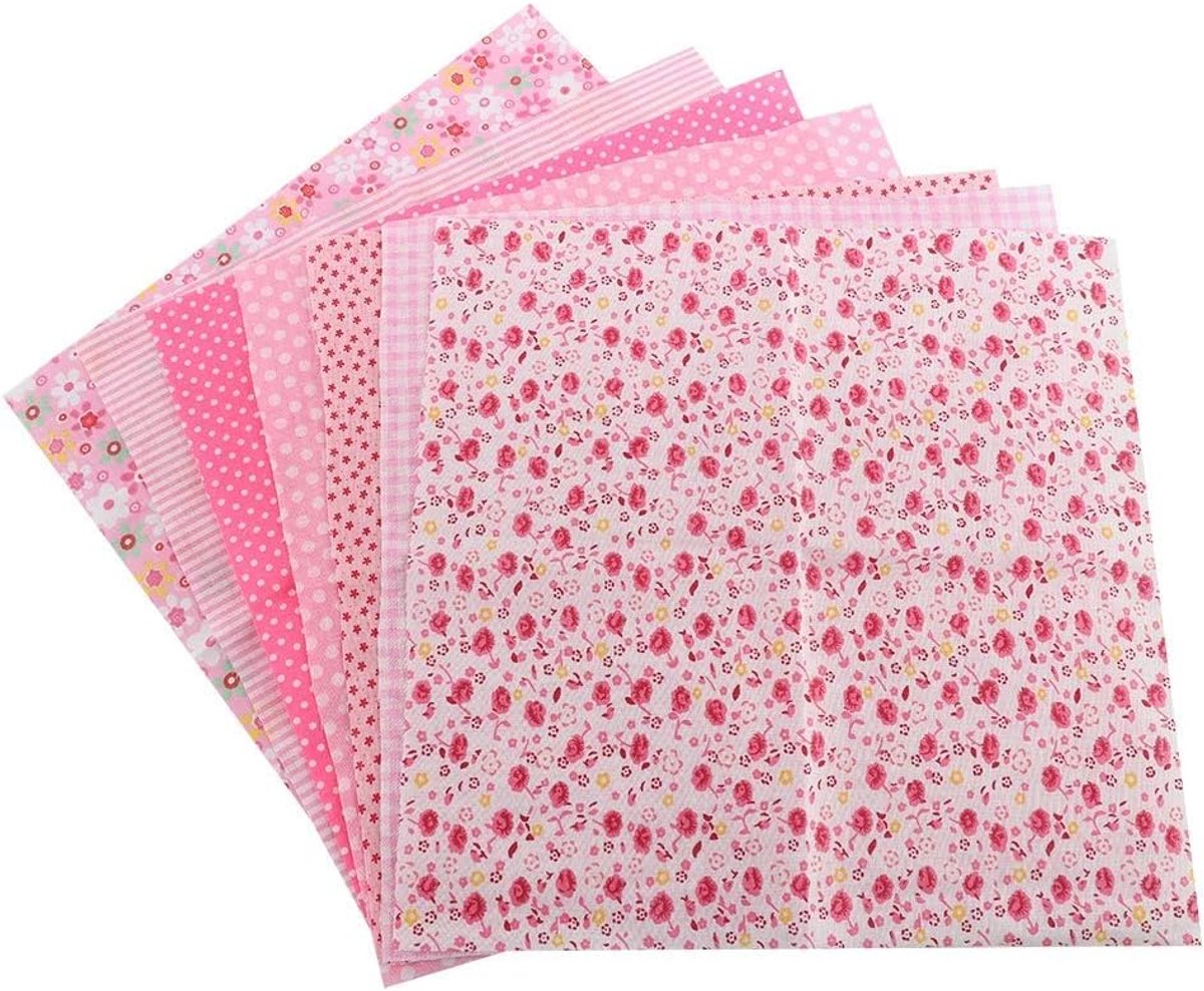 Stof Verschillende Vierkanten Pre-Cut Beddengoed Suite Quarters Bundel DIY Naaien Scrapbooking Quilten Set (Roze)