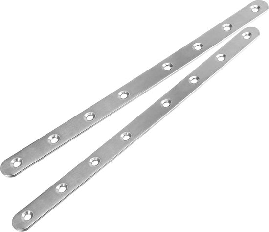 10 stuks 244 x 19 mm platte verbinders, roestvrij staal, geperforeerde platen, houder, metalen connector — afbeelding 3