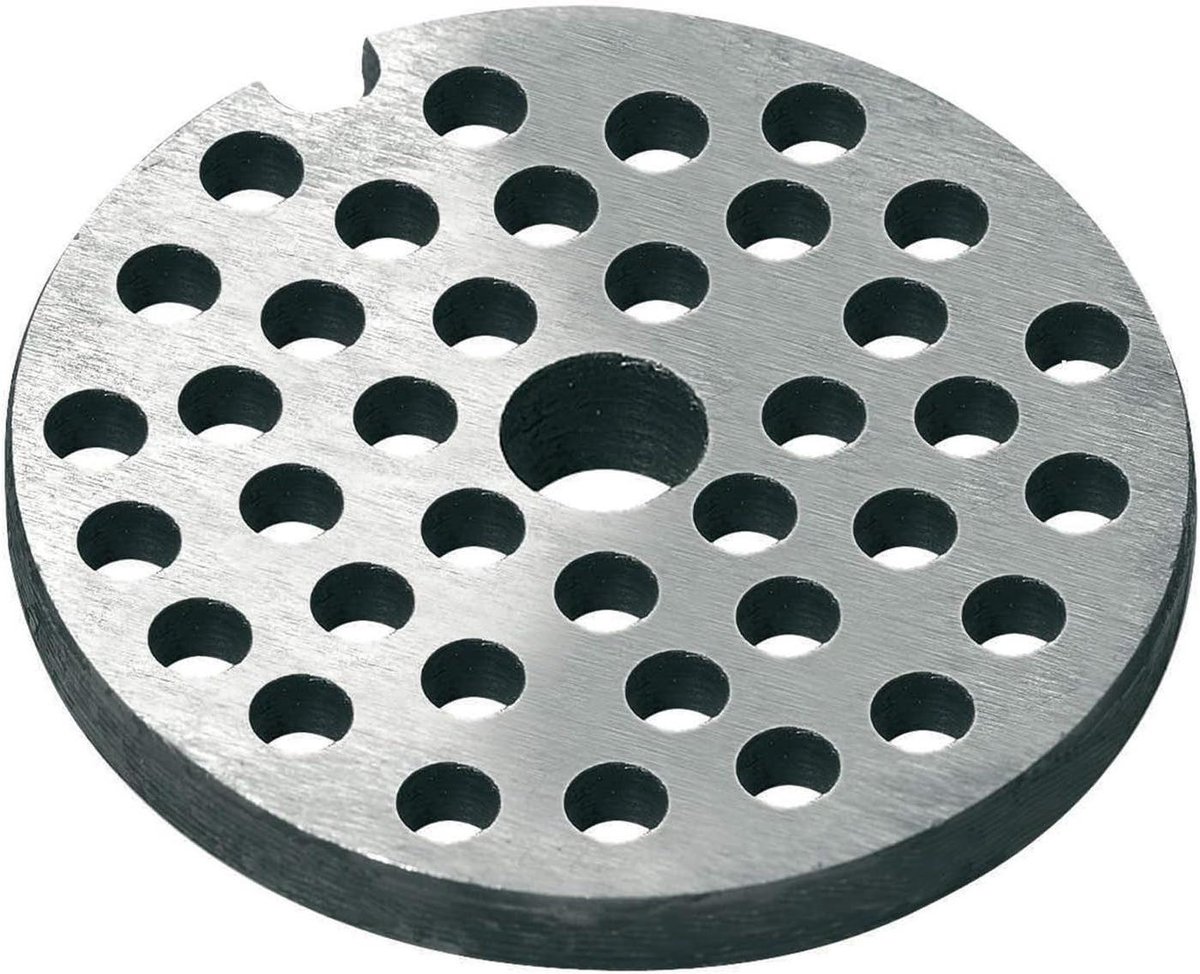 Reserve vleesschijf - Gatschijf hakmolen - Fijnhakken vlees - Massief staal - 45 mm - Zilver