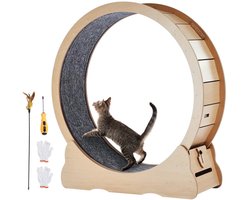 DierDO - Kattenwiel - Kattenloopwiel - Kattenoefenwiel - Naturel - 1100x338x1170 mm - Stil - Antislip - Loopwiel voor Katten - XL