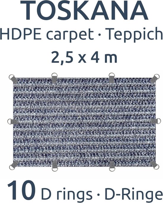 Voortent Tapijt - Outdoor Kleed - Kamperen en Tuin - Ademend en Waterdoorlatend - 250 x 400 cm - Blauw Grijs — afbeelding 5