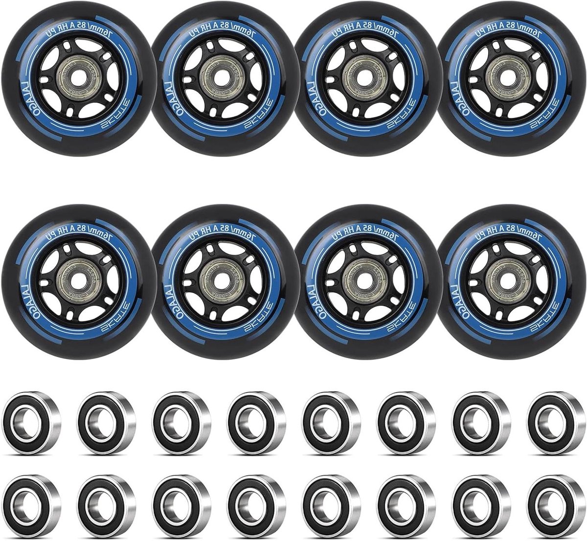 Inline Skate Wielen Skeeler Wielen Reservewielen Skeeleren ABEC 9 Lagers 76 mm