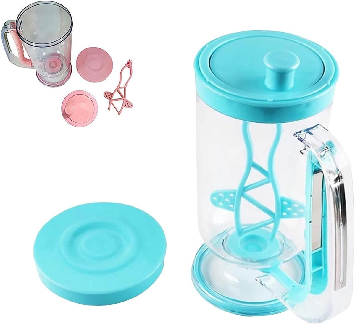 Beslag Dispenser - Beslag Mixer - Bakken en Maken - 2-in-1 Mixer en Dispenser - 900 ml - Blauw
