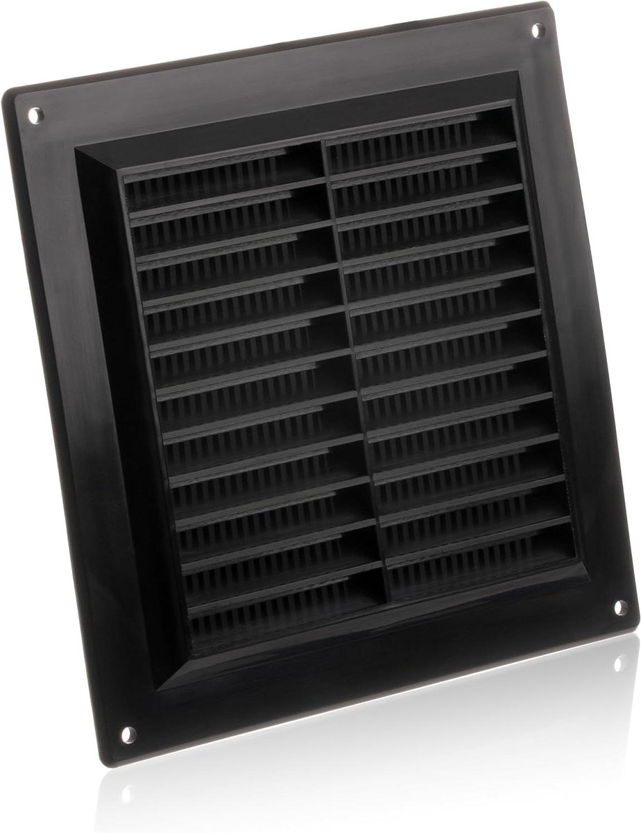 Ventilatierooster met Gaas - Afdekking Ventilatie Rooster - Luchtstroom Verbeteren - Insectenwerend - 150x150mm - Zwart