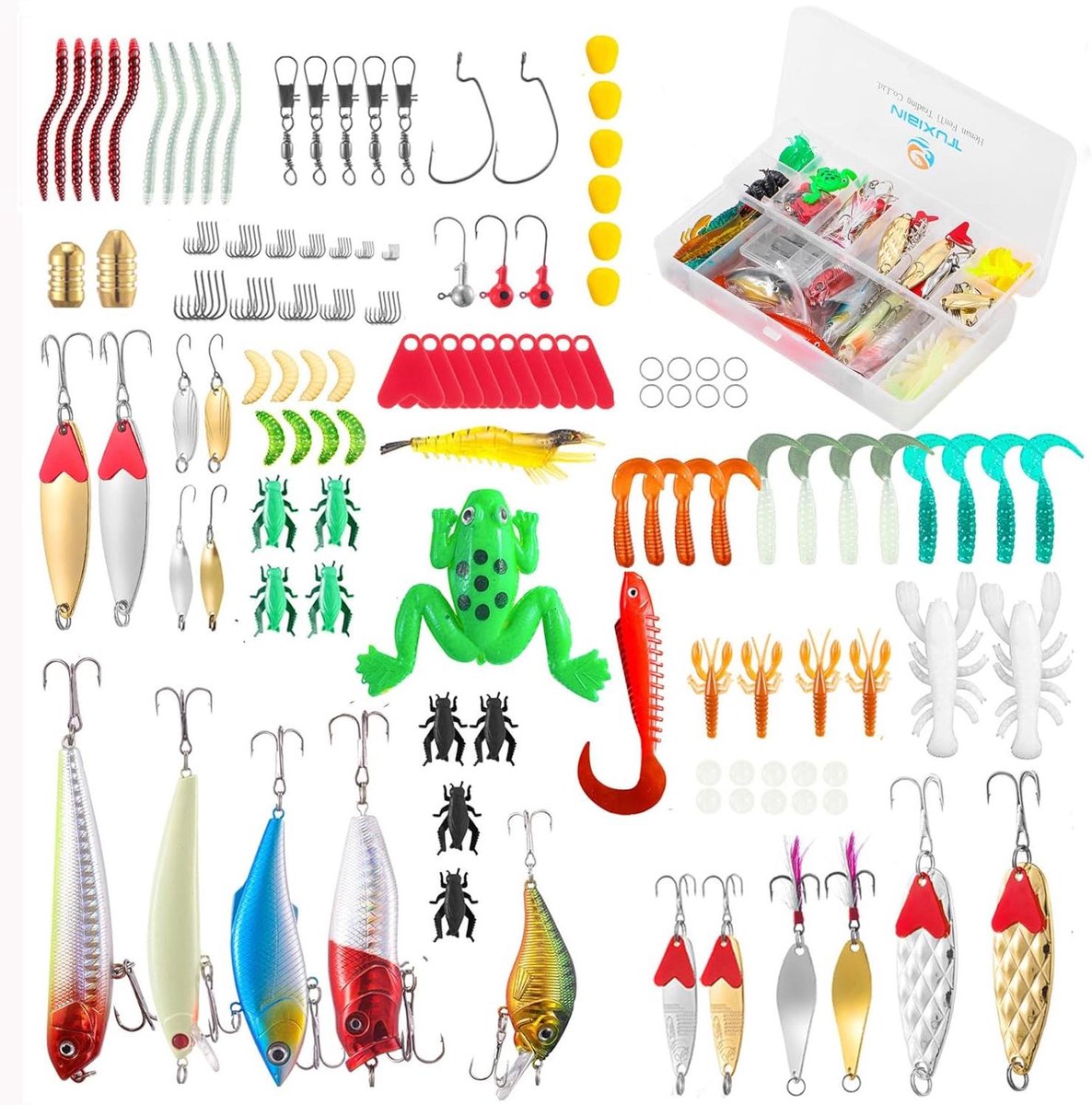Vislokken Set - Vistuig Lokaas - Vissen Vangen - 181 Delige Set - 27 cm Pakket - Assorti