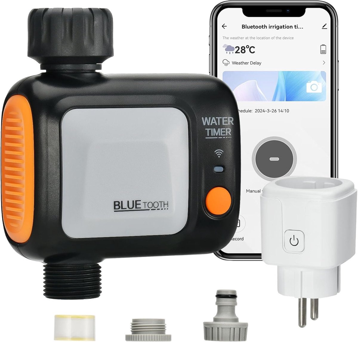 SnelShoppen - Wifi Irrigatiecomputer met Wifi-Hub, Automatische Tuinirrigatie, Smartphone App, Compatible met Alexa & Google Assistant, Ideaal voor Tu