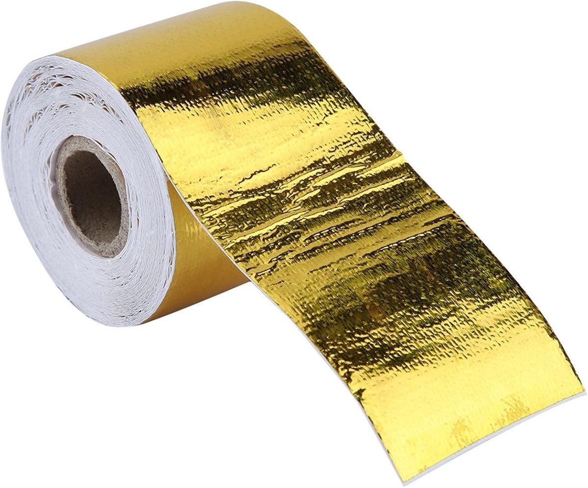SnelShoppen - Hittebestendige Folie, 1 Rol Gouden Aluminium Folie Zelfklevende Reflecterende Warmteschild Tape Voor Auto Motorcovers Motorcompartiment