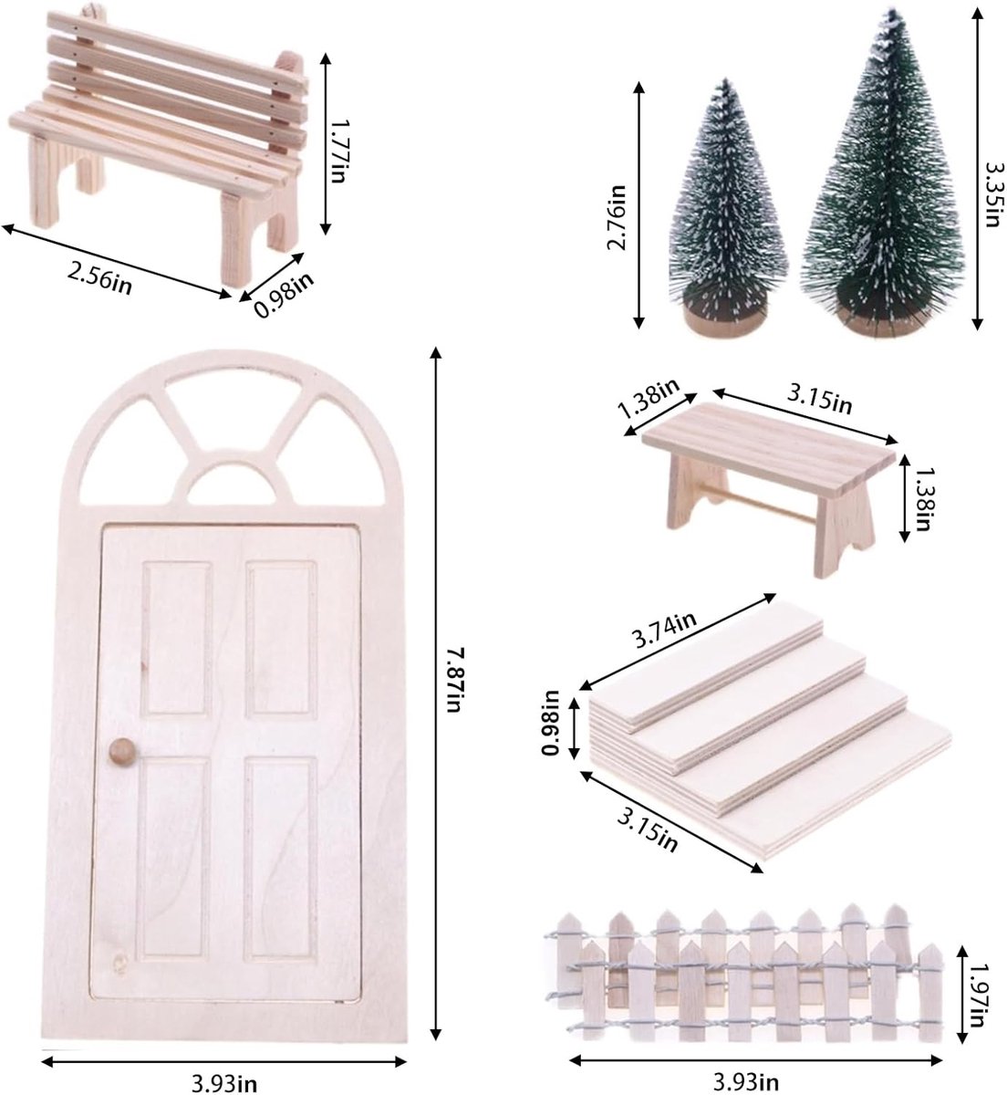 Les-Theresa 27 pieces gnome elf door christmas set,christmas fairy door secret christmas miniature ornament kits,gnome - ShopVlot
