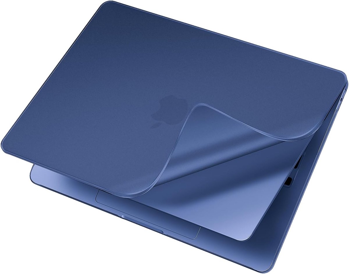 SnelShoppen - PP Soft Matte Hoes Geschikt voor MacBook Air 13.6 inch, Matte Blauw, Lichtgewicht Beschermhoes, Plastic, Modellen A3449 A3240 A3113 A268