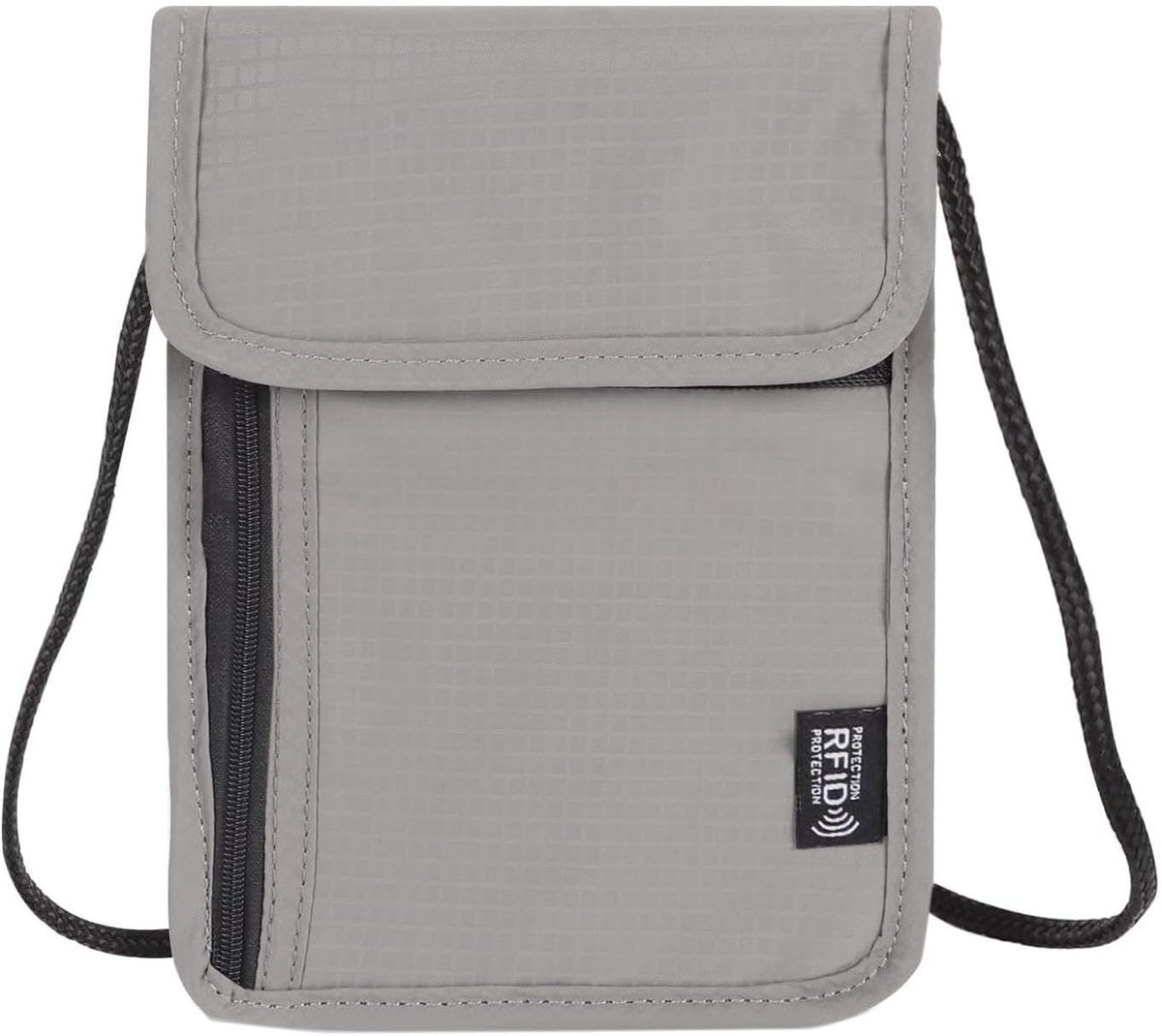 SnelShoppen - Chest Bag Unisex Reis Tas met RFID Bescherming, Waterdichte Paspoort Tas, Organizer voor Smartphone en Reisdocumenten, Grijs, Casual, Pe
