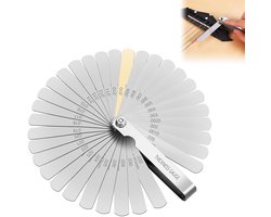 SnelShoppen - Tokaneit Rvs Dikte Gauge Set 32 Blades, Dikte Meter, Blad Gauge, Probe Gauge, Vouwbare Dikte Meter, Radius Meter, Metrisch en Engels (0.