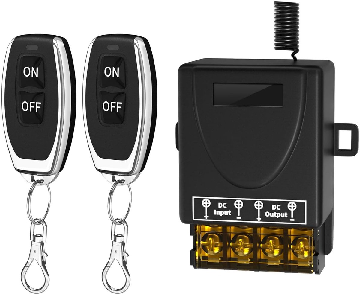 GUUZI Wireless Remote Control, DC 12~72V/30A Relay, Wireless RF Switch for All Kinds of DC Motors, Fixture Control - ShopVlot