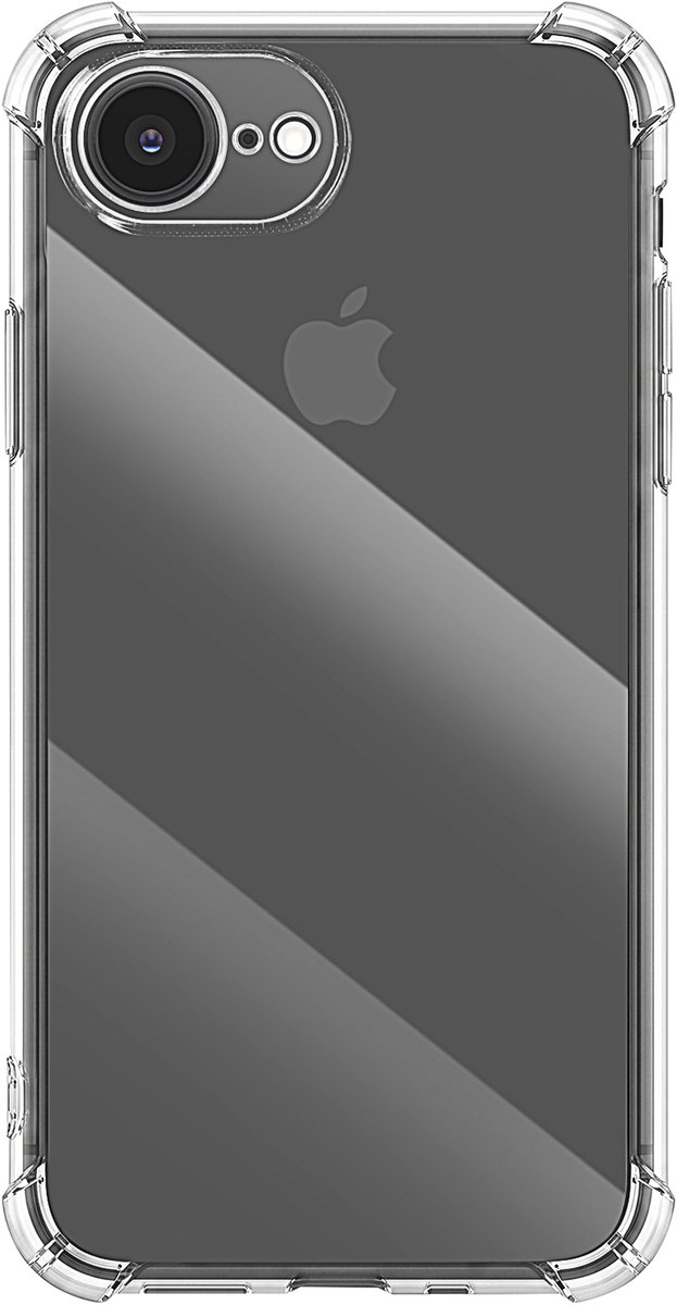 Mayaxess, Siliconen Hoesje Geschikt voor Apple iPhone 7 / 8 / SE Schokbestendig Met Versterkte Hoeken, Transparant