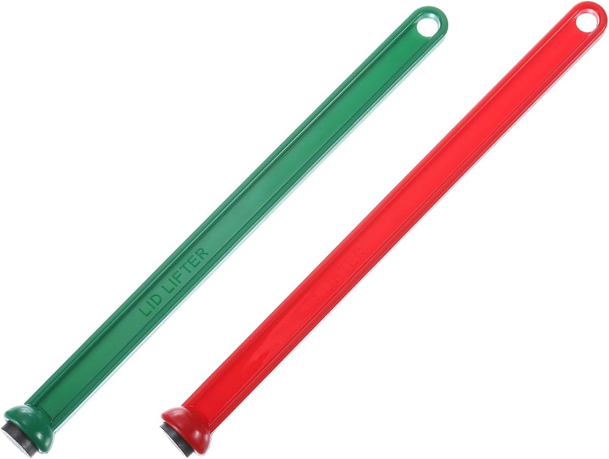Deksellifter, 2 stuks, inmaakkit, magnetisch inmaken, deksel voor potten, weckpotten, groen en rood