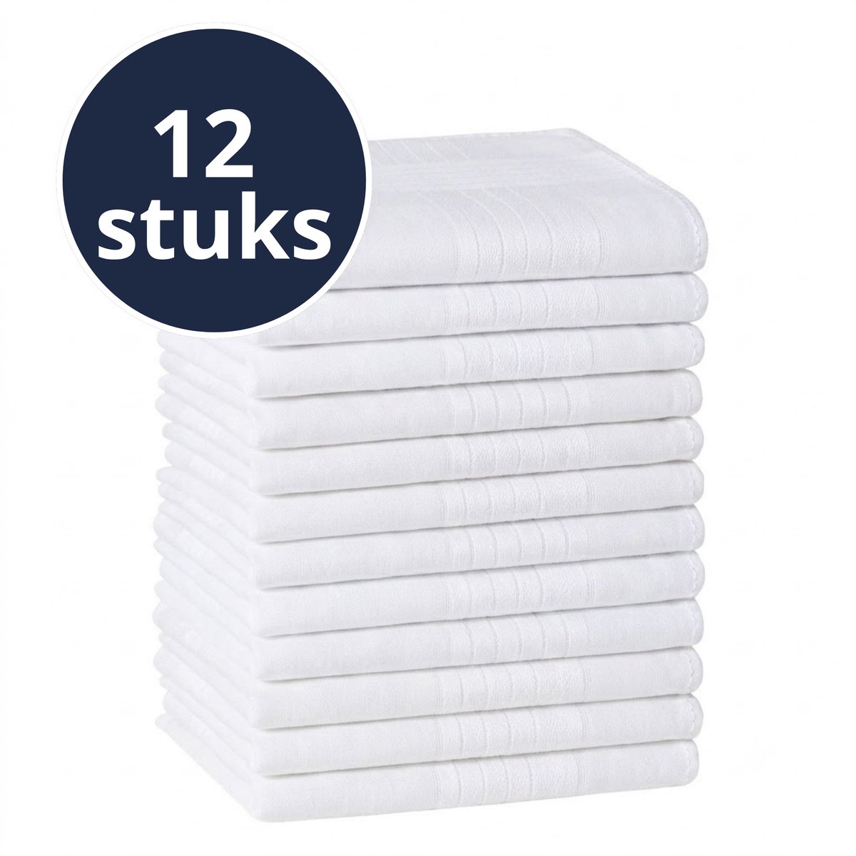 Zakdoeken Heren Set - 12 Herenzakdoeken - 100% Katoen - 40x40 cm - Zakdoekjes - Boeren zakdoek / Boerenzakdoek - Wit