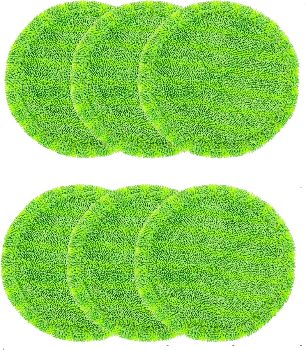 (Upgrade) 6-pack 16cm microvezelpads geschikt voor Hurricane Floating Mop M30457 16cm Universele elektrische vervangingsdweilpads – 6x microvezelpad (groen) | Geschikt voor Hurricane Floating Mop M30457, verbeterde uitvoering, groen