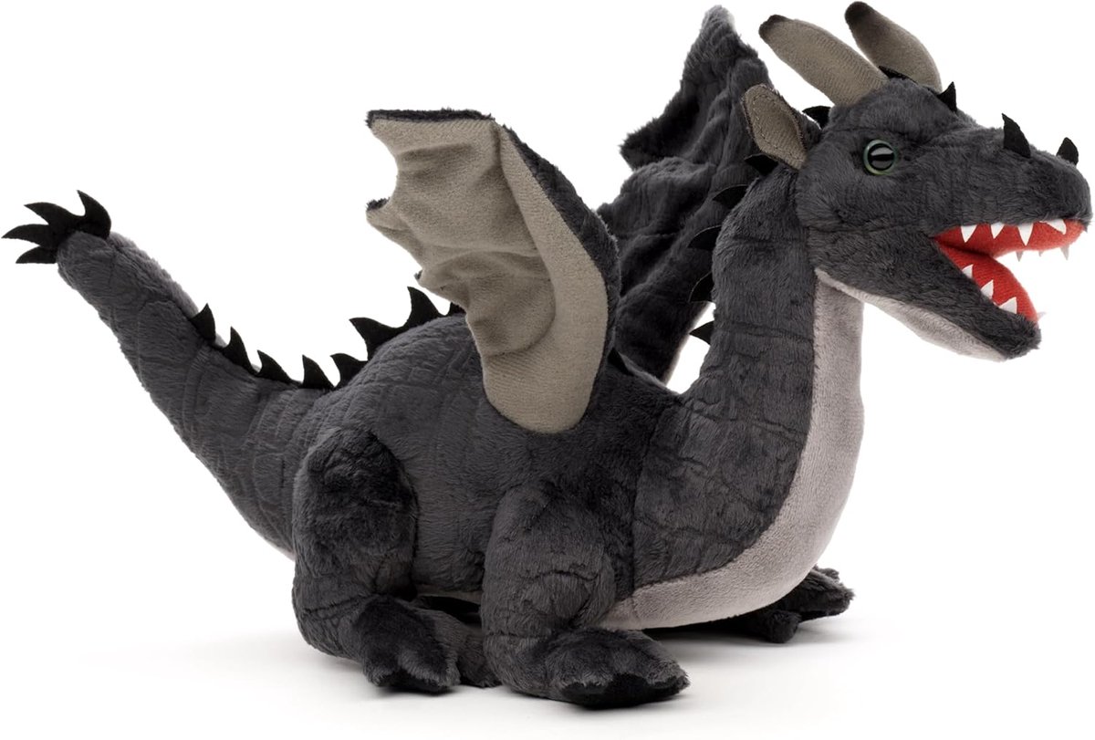 - Draak grijs - 34 cm (lengte) - pluche dier, knuffeldier