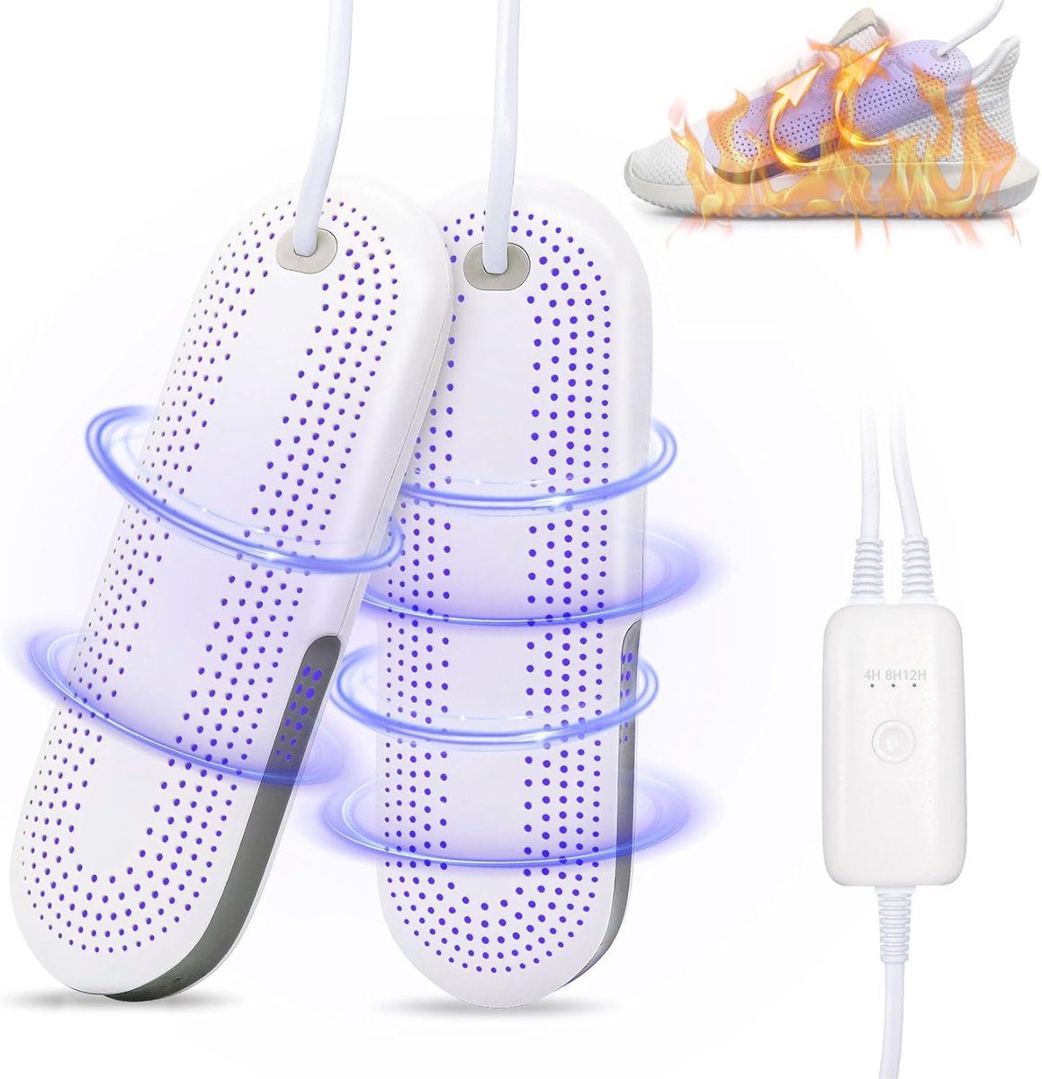 Elektrische schoendroger, draagbare elektrische schoendroger met 3 modi, timer voor schoenen, kinderschoenen, antibacterieel, voor schoenen, skischoenen, handschoenen, sokken