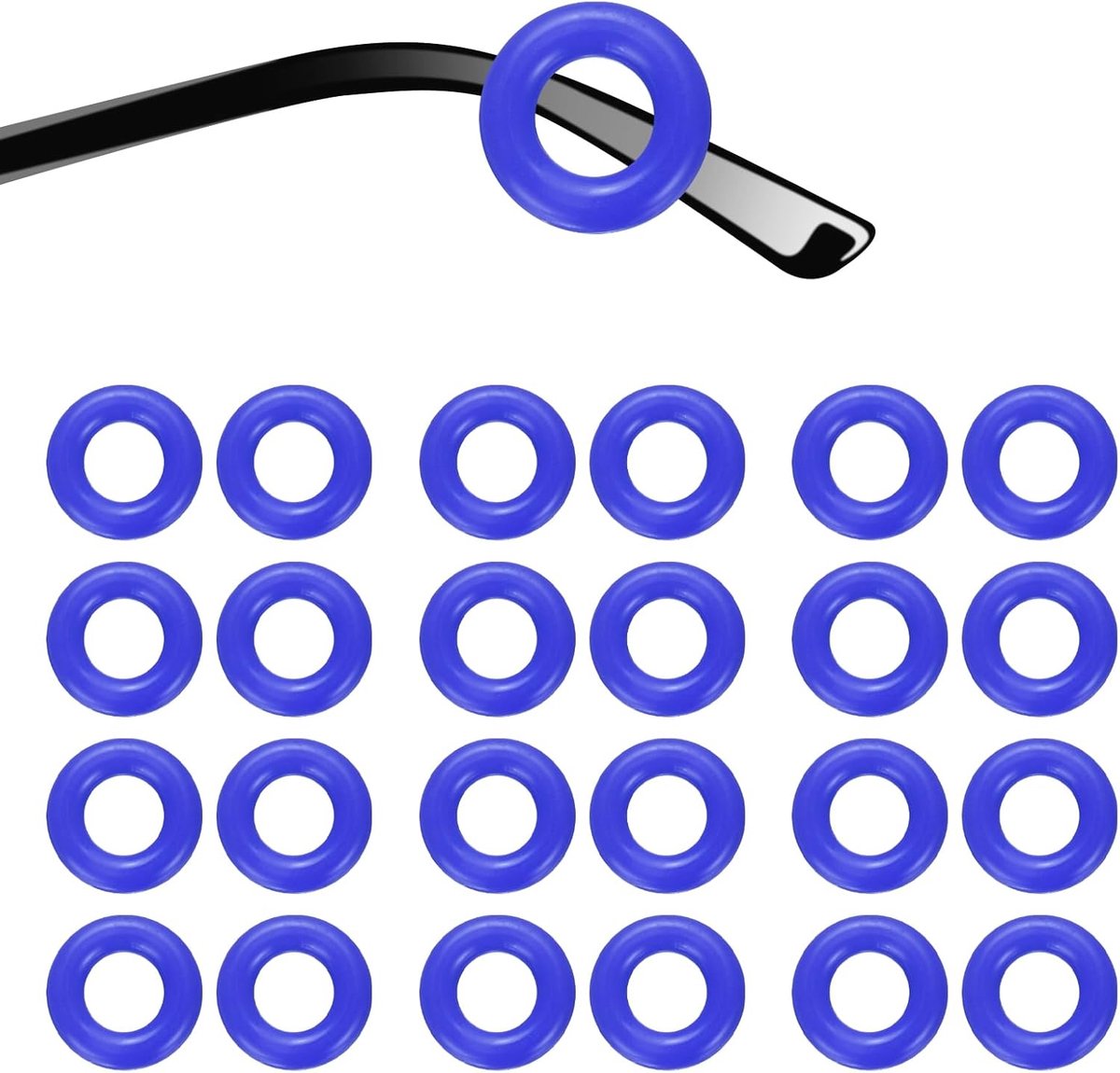12 Paar Oorhangers Voor Bril 0.52" Siliconen Ring Antislip Type Haak Oor Houder Bril Mouw Voor Zonnebril Sport, Donkerblauw