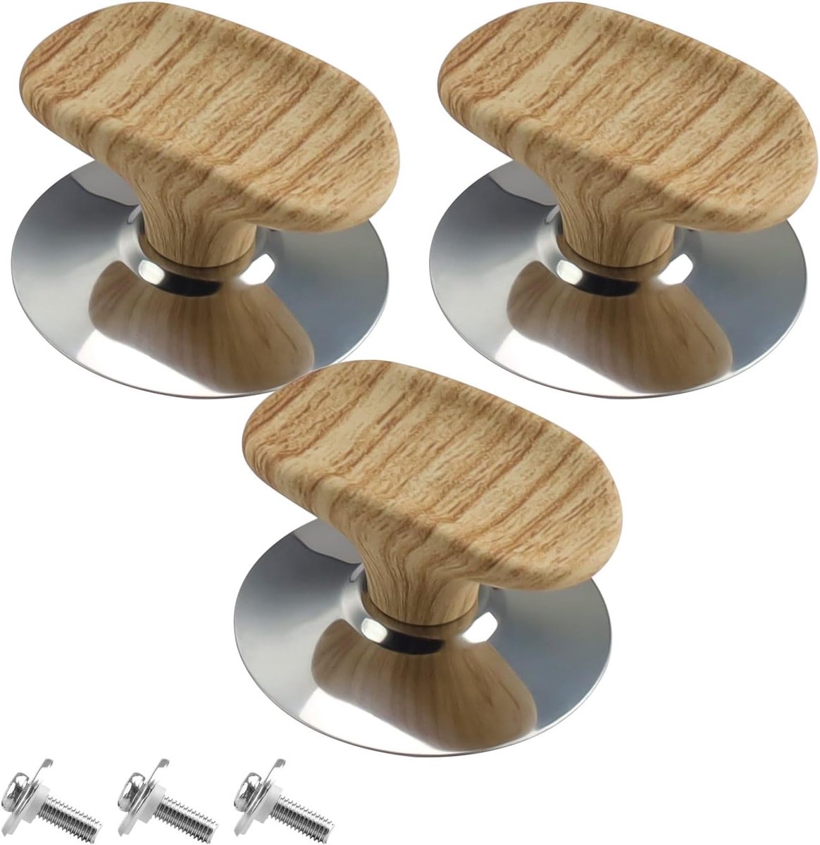 Knoppen voor pannendeksels, 3 stuks universele potdekselknoppen van bakelietmateriaal, geschikt voor pannendeksels