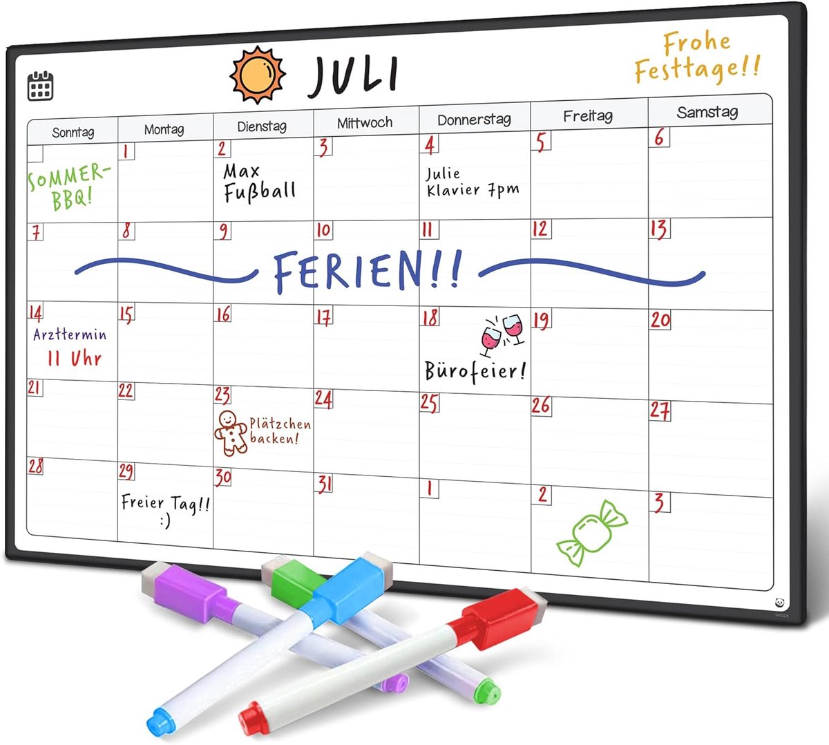 Magnetisch Whiteboard en Koelkast Kalender - Maandplanning - Organiseer je afspraken - Ideaal voor evenementen - ShopVlot