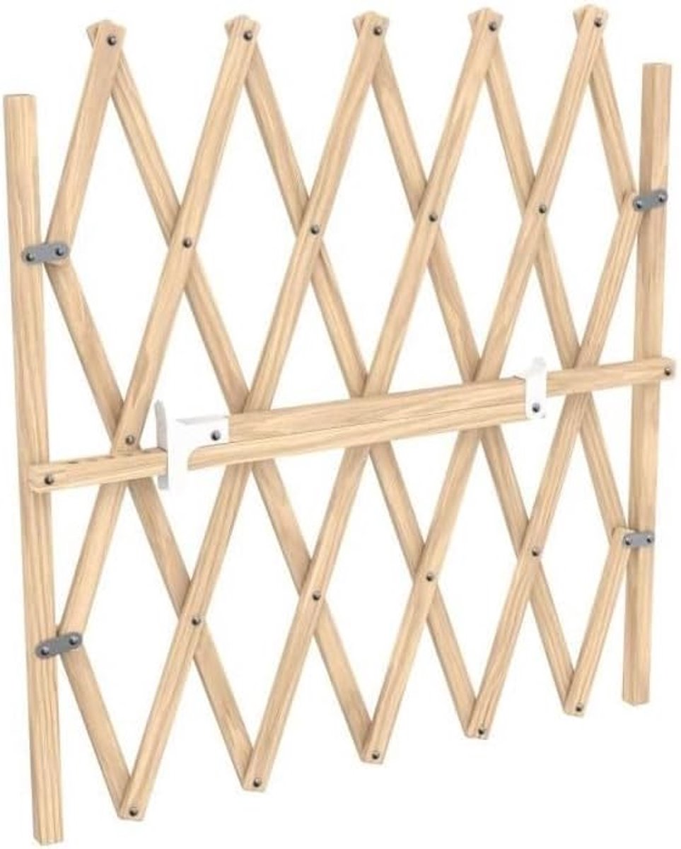 Press'fix-barrière, uittrekbaar, van onbehandeld hout, 65-104 x 83 cm