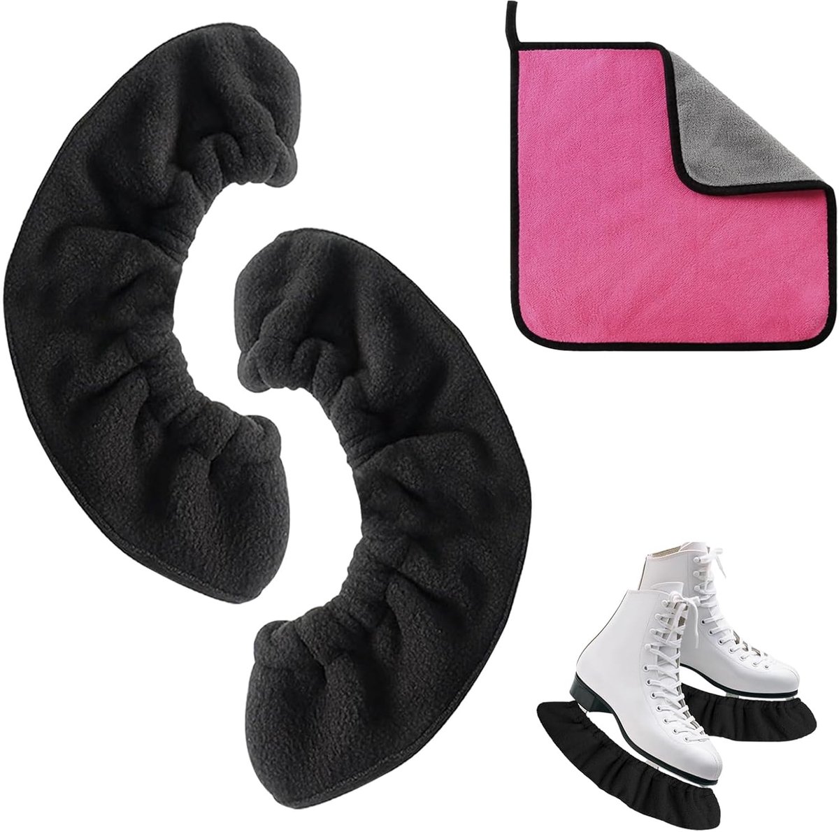 1 paar schaatsen blade covers, schaatsen soakers, skate covers met twee handdoeken, winter skate guards, schaatsen accessoires voor ijshockey schaatsen, kunstschaatsen schaatsen schaatsen