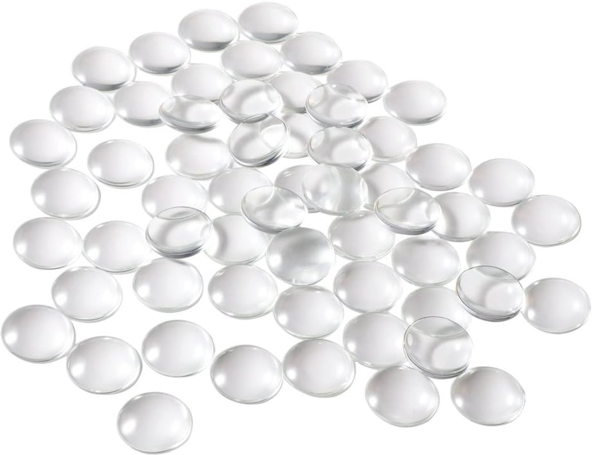 Glas Dome Cabochons Clear Ronde Cabochons Tegels, 1 inch/25mm-60 Pieces, Glas, Geen edelsteen