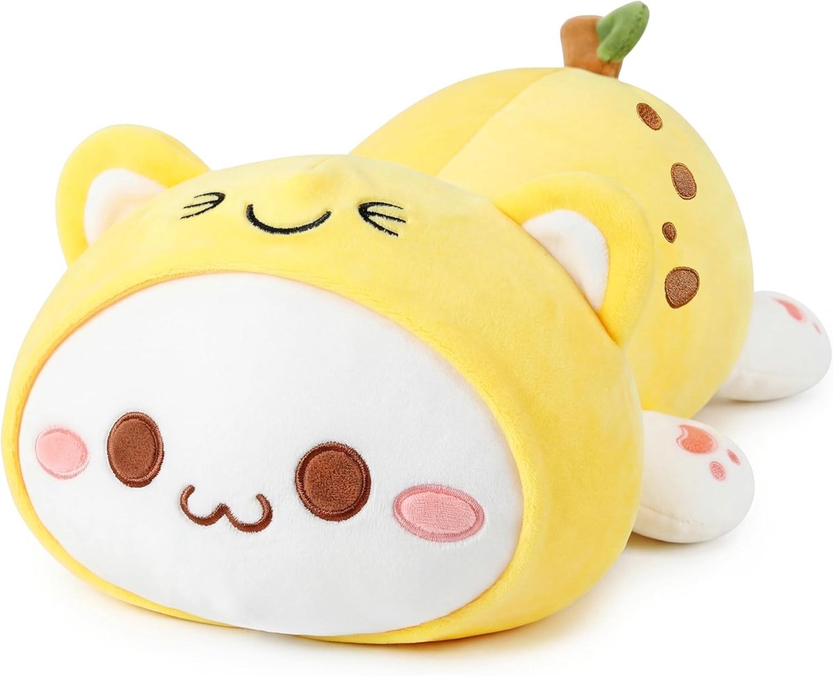 Pluche Kat Banaan Knuffeldier - Kawaii Kattenwerpkussen, Speelgoed, Cadeau voor Kinderen, Meisjes van 12+ Jaar - 30 cm