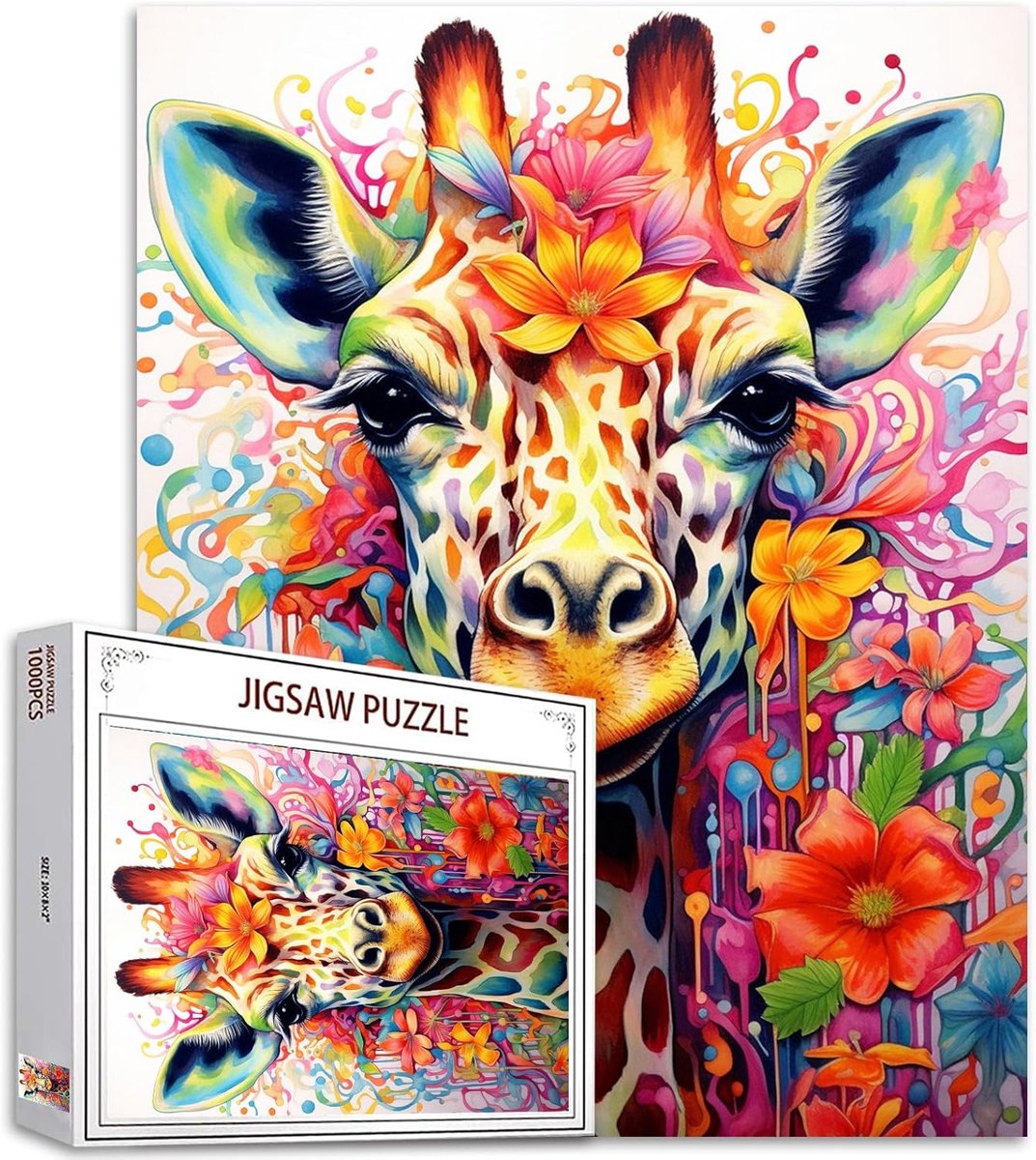Dierenpuzzels voor volwassenen, 1000 stuks, graffiti, jigsaw puzzel, kunst, 68 x 50 cm, kleurrijke doe-het-zelf puzzels voor woondecoratie, familiepuzzel, perfect voor spelavonden