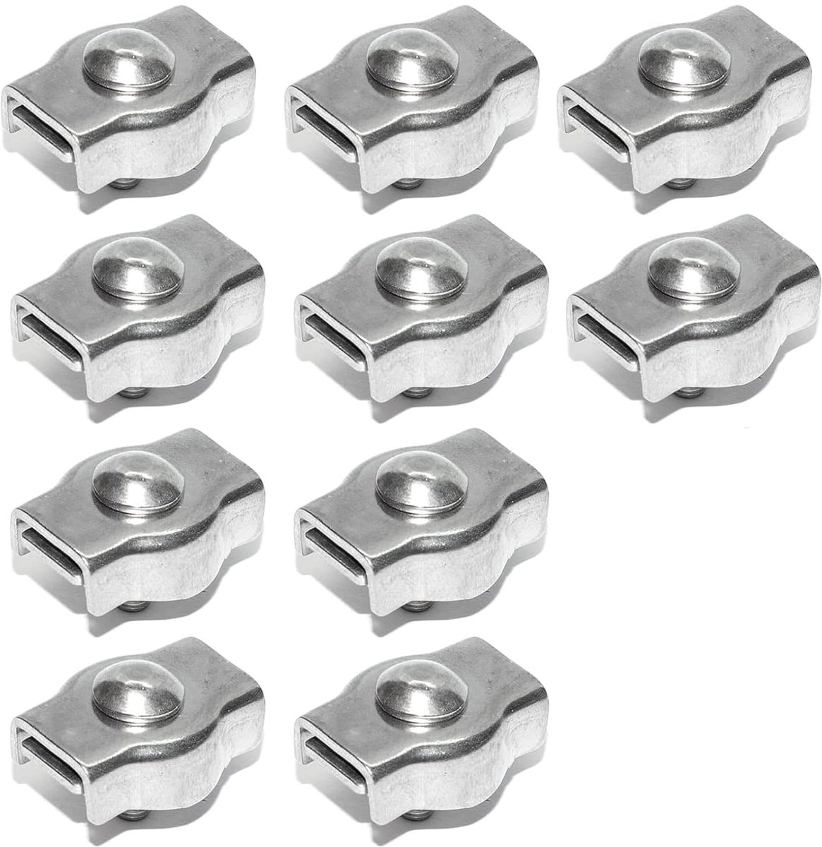 Simplex 10 stuks M5 kabelklem roestvrij staal 304 draadklem van 5 mm beveiligen met borgmoer kabelwerk staalkabel staalkabel waslijnspanner