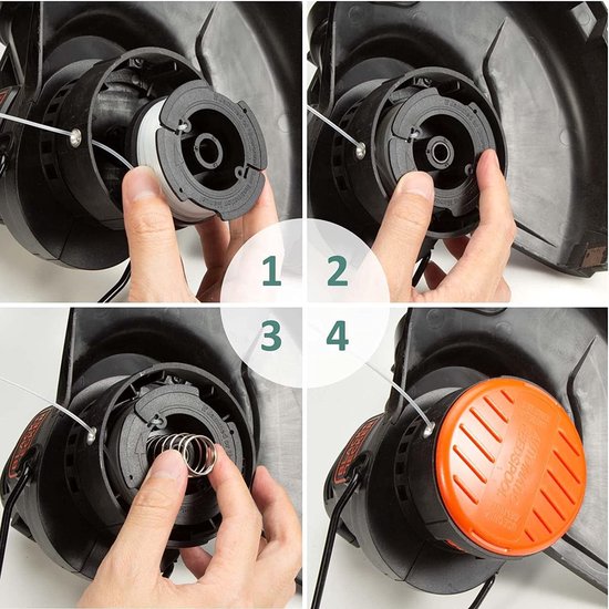 Spoelen compatibel met Black and Decker bosmaaier, Ø 1,65 mm en lengtes 10 m, bevat 12 spoelen, 4 Cubiertay 4 veren — afbeelding 5