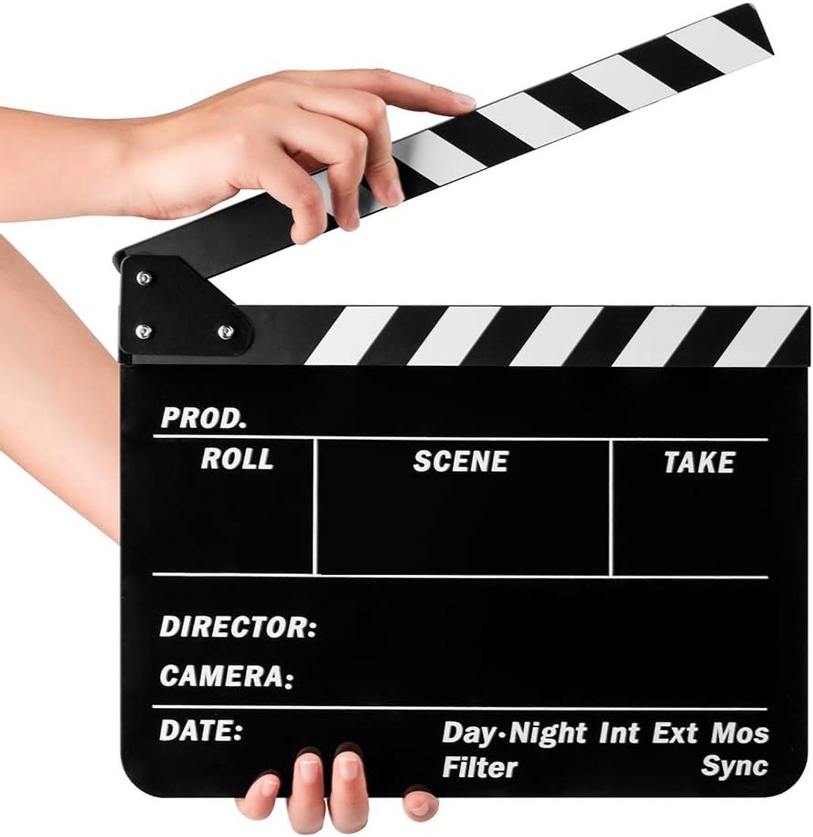 Klepperboard voor Video-opnames, Droogafveeg Slate voor Filmproductie en Actie Scènes, Zwart
