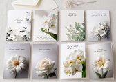 Set van 8 luxe Condoleance kaarten A6 Dubbelgevouwen - Rouwkaarten - Sterktekaarten - Condoleancekaarten - Set condoleance kaarten - condoleance kaarten met envelop - ASCK025
