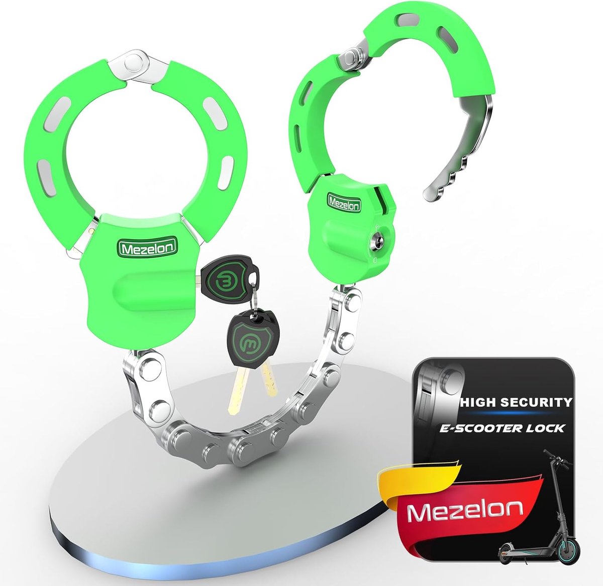 SnelShoppen - Mezelon E-stepslot | Hoogbeveiligd Fietsslot | Handboeislot voor E-steps, Fietsen, E-bike, Motorfiets | Hoogbelastbare Sloten | Veilig e