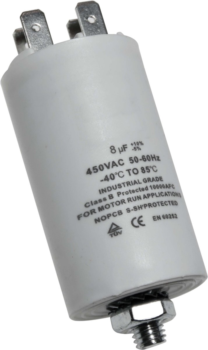 Dparts condensator 8 µF - universeel - 450V - universele aanloopcondensator - 8uf 450vac startcondensator