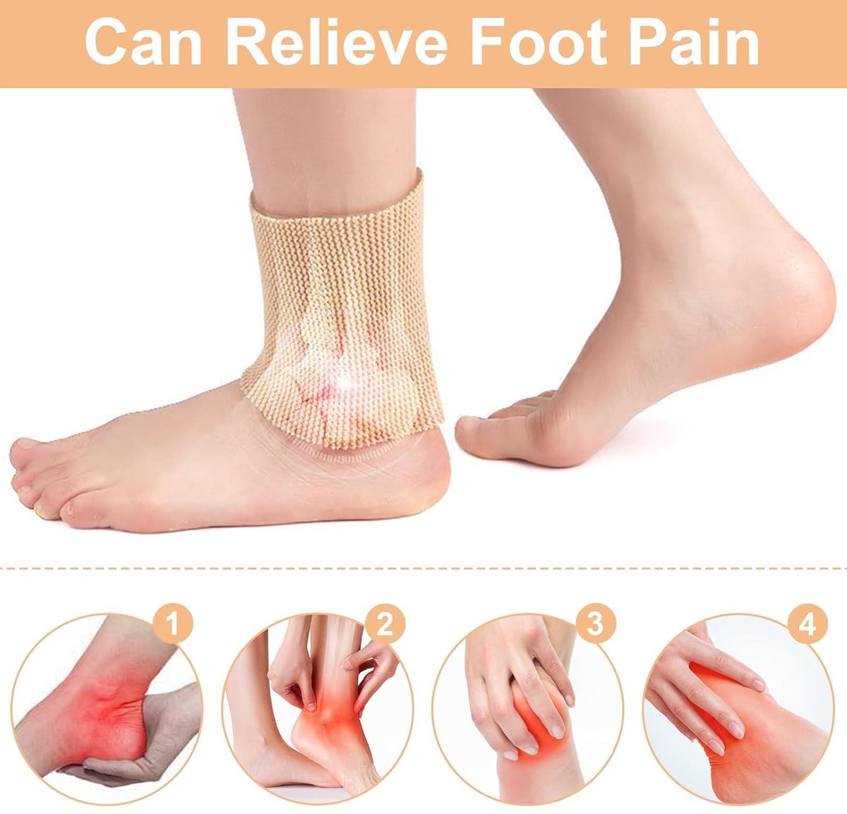 Knöchelbandage gel - Beige - elastisch en zacht - verbetert bloeddoorstroming - ShopVlot